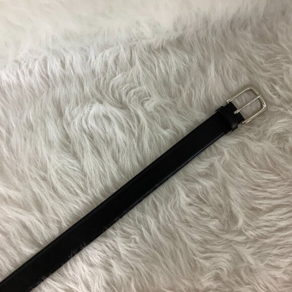 Coach Men's Classic Black Leather Belt Silver Tone Buckle 38 F13 F66100 - Picture 4 of 8